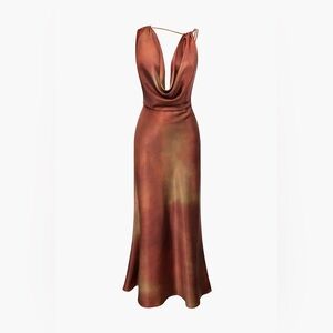 MICAS Assymetrical Cowl Neck Midi Dress